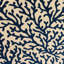 Bleu de turquoise Plutus, motif floral crème Coussin décoratif-1306322132-1306322131