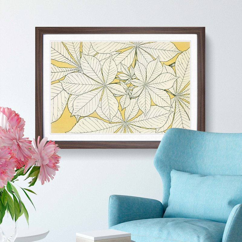 Leaves by Owen Jones - Picture Frame Painting Print, 62cm H x 87cm W x 2cm D, Walnut Framed