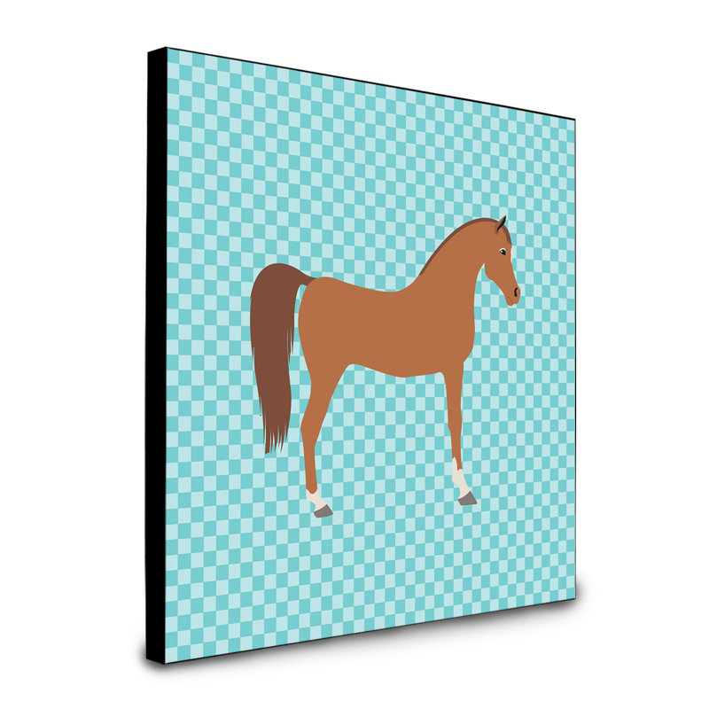 « arabie cheval check », art encadré Alfieri, bleu