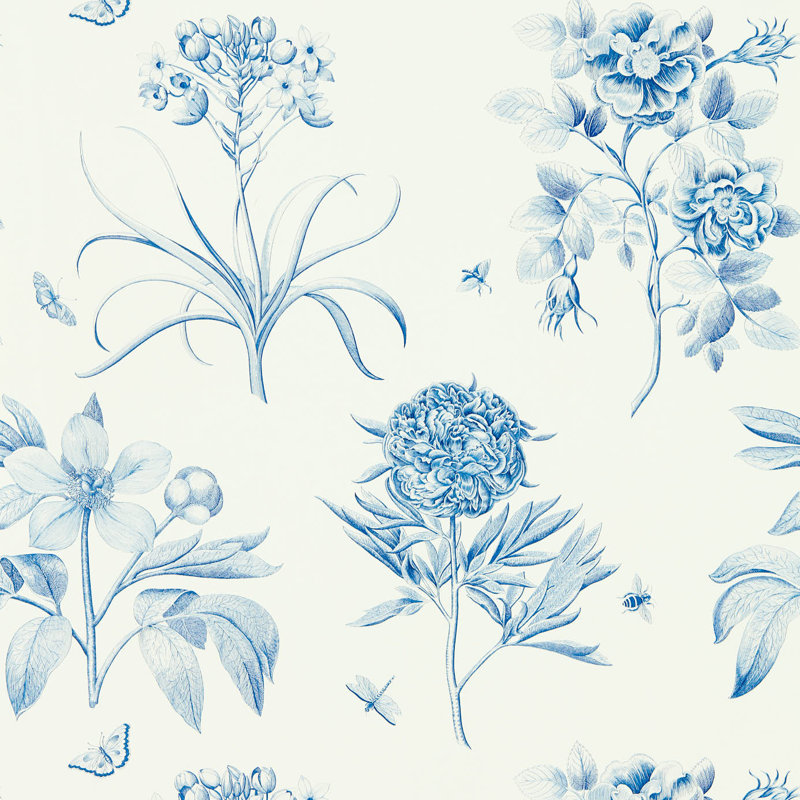 Etchings & Roses 10.05m x 68.6cm Matte Wallpaper Roll, White