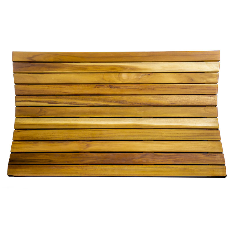 Tapis de douche rectangulaire en teck de EcoDecors Elegant l 31 po x P 18 po, tapis de douche en teck pour l'intérieur, tapis de bain en teck, tapis de bain en bois, tapis de douche en bois, tapis de douche en teck, tapis de salle de bain en teck, avec finition EarthyTeak®