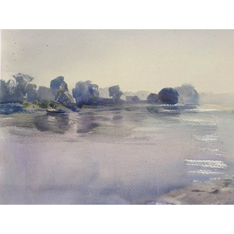 Vue du matin d'hiver | Aquarelle de Madhusudan Das