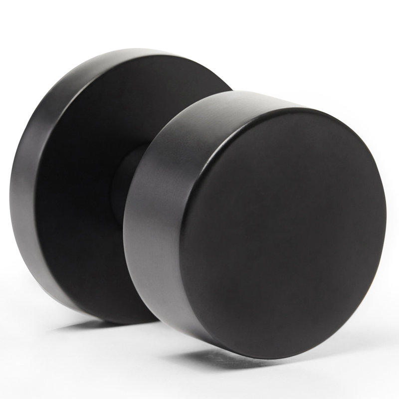 Bora Bora Solid Metal Matte Black Door Knob, Privacy