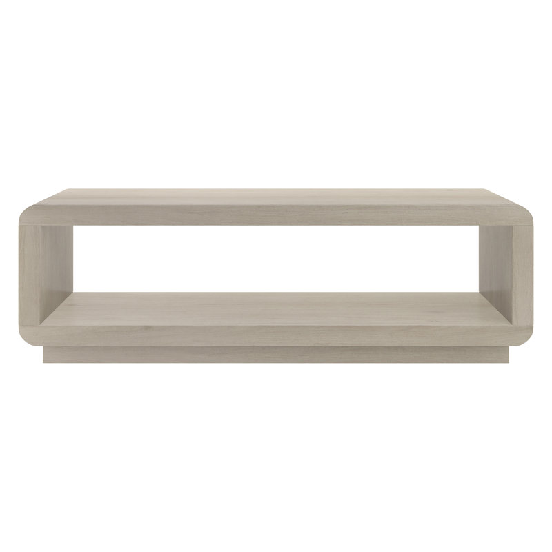 Lonni 47" Wide Rectangular Coffee Table in Alder White, Cream