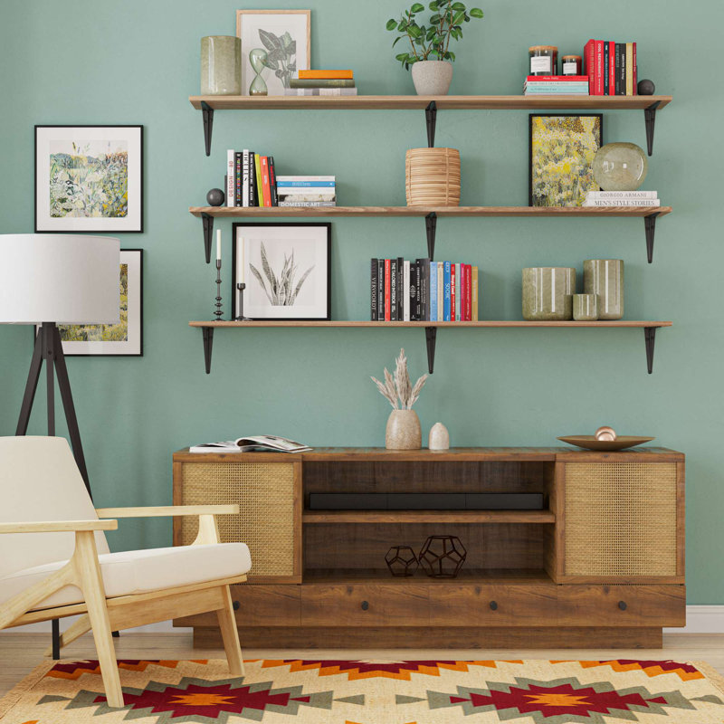 Paulownia Floating Shelf, 6.6" H x 60" W x 8" D