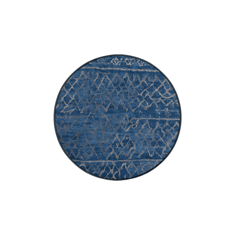 Machine Washable Gray Area Rug, Round 5'