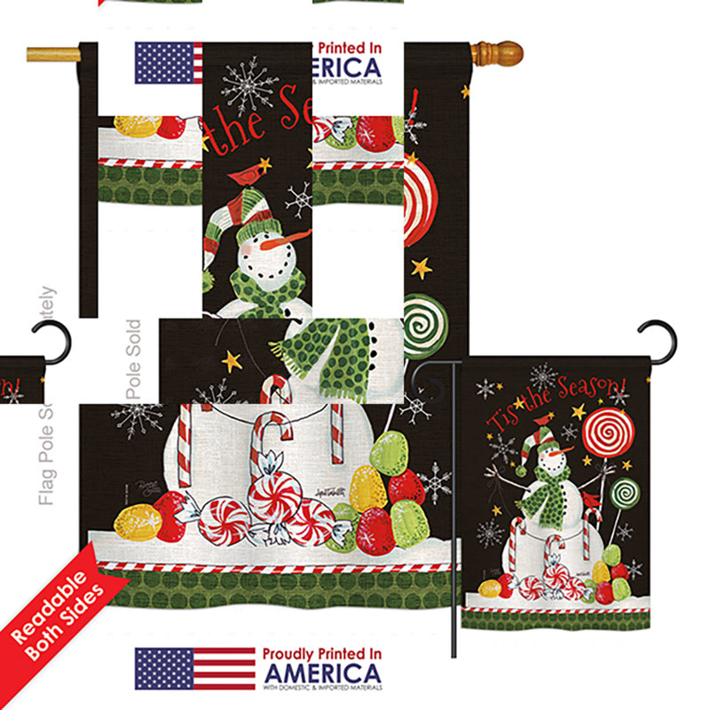 « doux », impression de noël en polyester de 2 côtés 40 x 28 po ensemble de drapeau