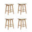 Ensemble de 4 tabourets de bar en bois sans dossier à hauteur de comptoir avec coussin amovible-847064337-871875409-847064367