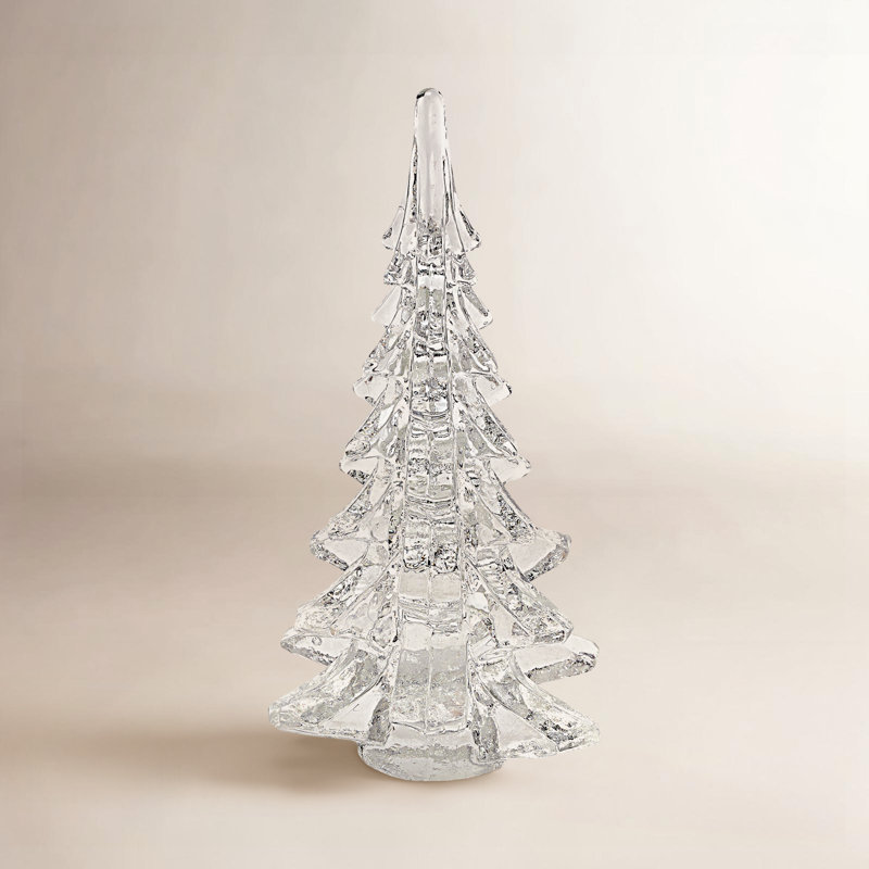 Mouth Blown Art Glass 12" Christmas Tree, 10" H
