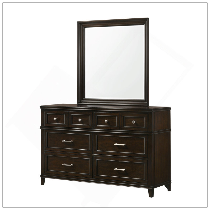 Commode 6 tiroirs Merlot, Acajou