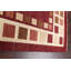 Tapis décoratif en laine de conception unique 6 pi 7 po x 9 pi 6 po noué à la main New Age Gabbeh rouge/beige