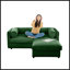 Canapé en chenille 2 places avec repose-pieds-912234537