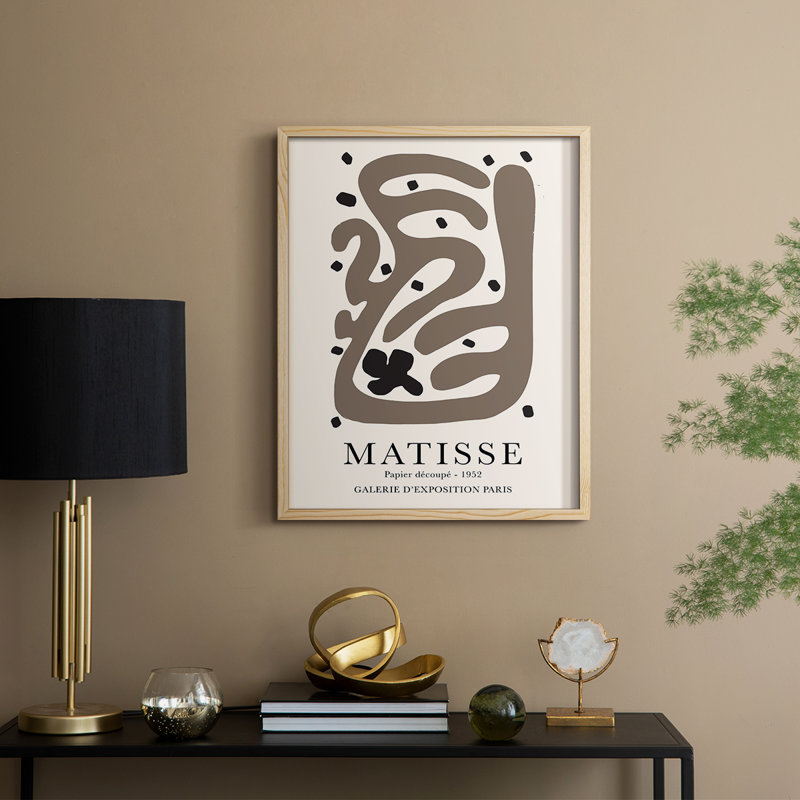 Matisse CCXX, reproduction d'art encadrée - bois massif, Naturel, H 15 po x l 12 po