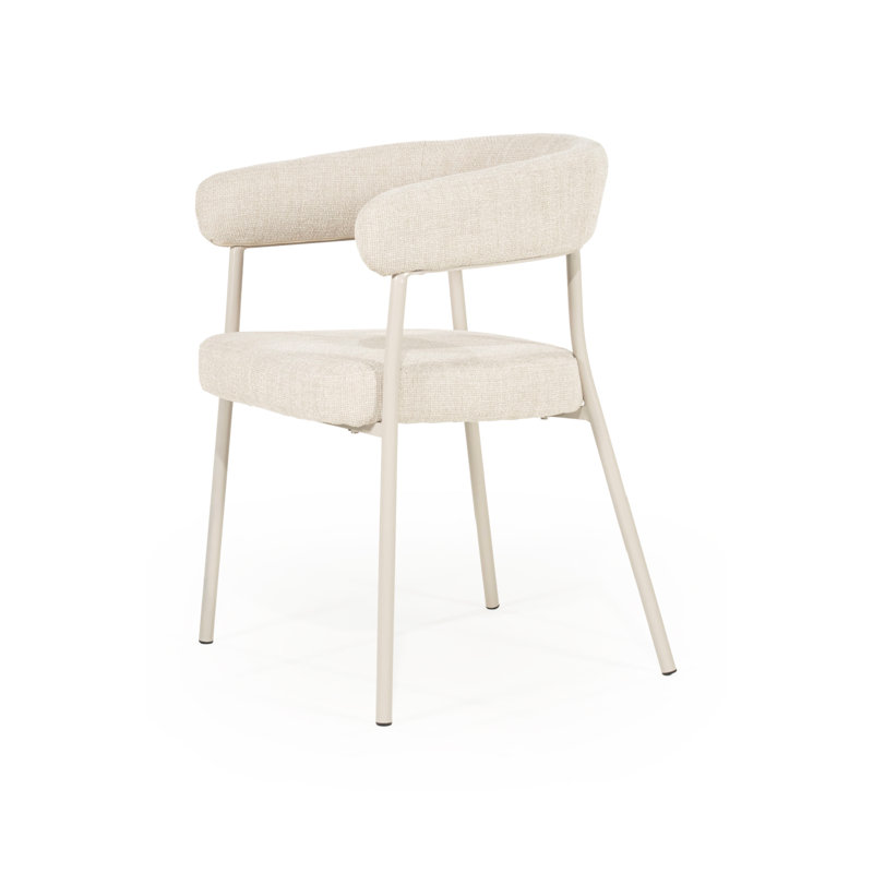 Dining Chair Upholstered Arm Chair, Beige