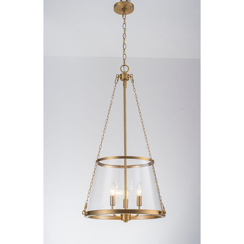 Luminaire suspendu pour îlot de cuisine 3 lumières avec verre conique