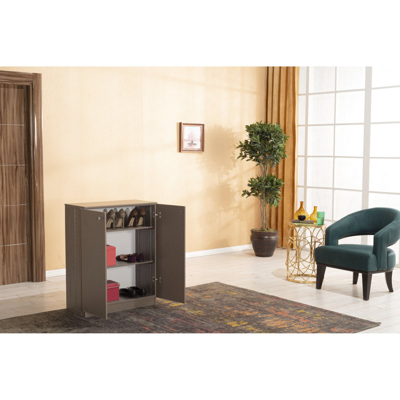 Rangement à chaussures brun à 3 niveaux avec rangement en bois de 26,68 po Profondeur, 34,95 de largeur, 12,8 de hauteur + support, pour la stabilité, 27 po de profondeur x 36 po de largeur, 13 po de hauteur, 35 lb