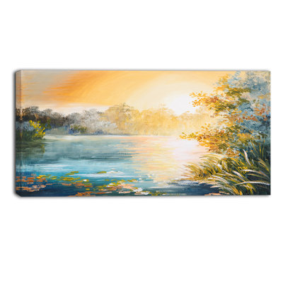 " Sunset On The Lake Landscape "