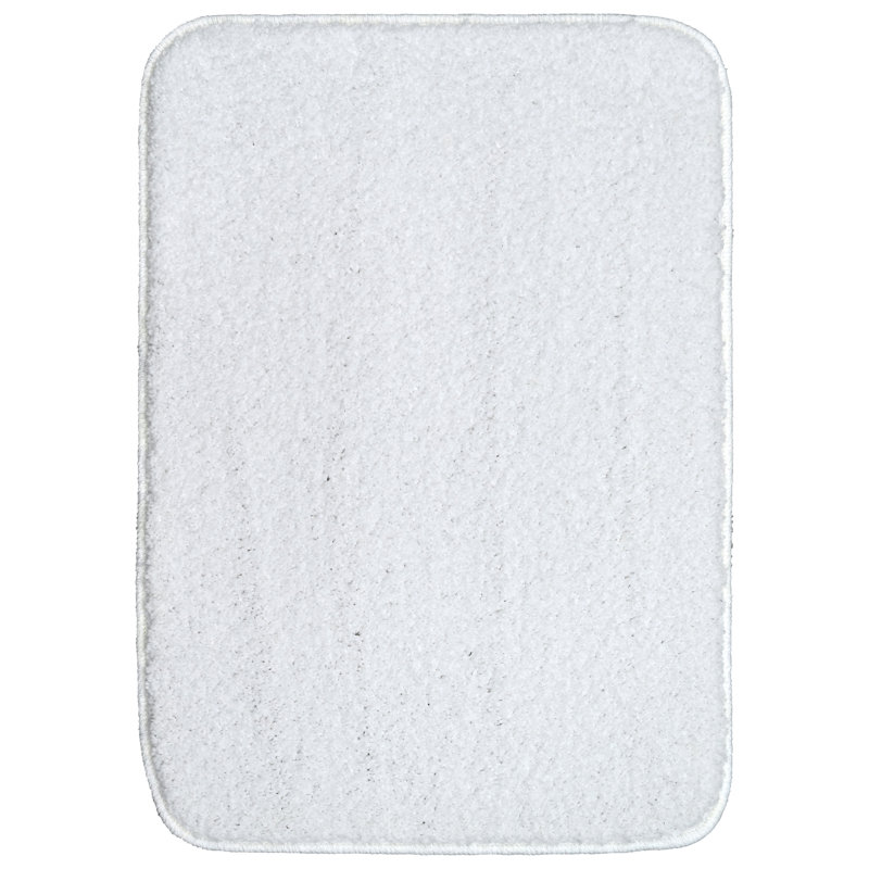 Monarrez Nylon Bath Rug with Non-Slip Backing, 17"W x 24"L, Black