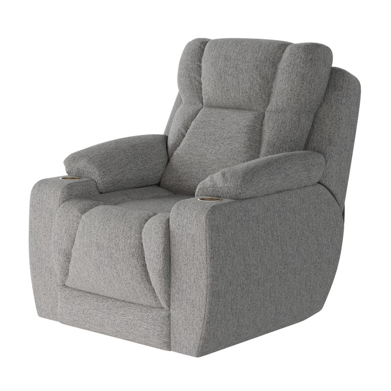 Fauteuil inclinable près du mur pour homme, Argent argent, Mélange de polyester