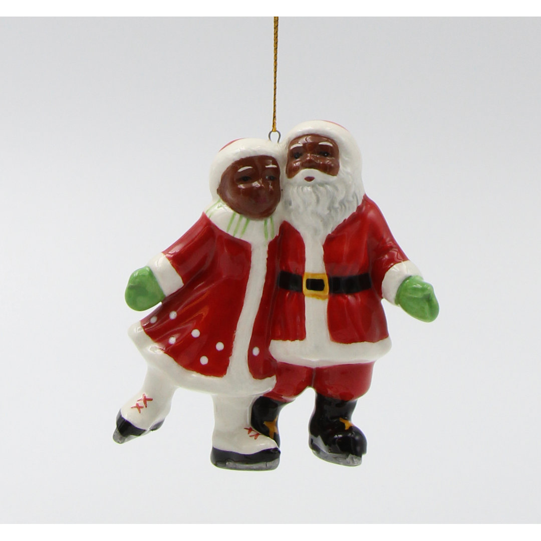 African American Santa and Mrs. Claus Skating Hanging Figurine Ornament The Holiday Aisle®