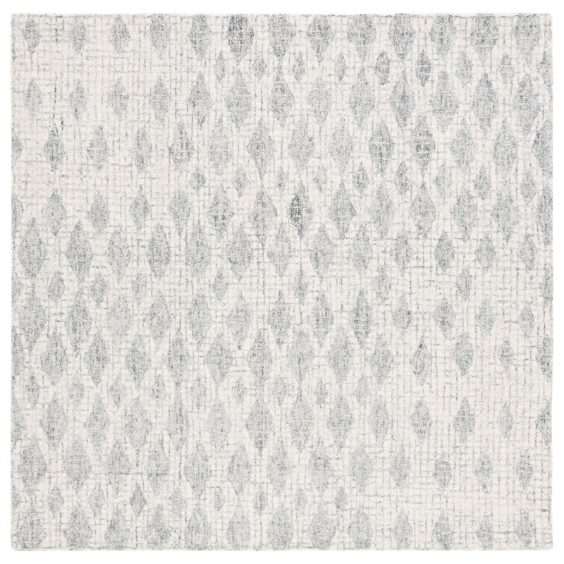 Tapis géométrique en laine touffeté à la main Sohanny, Carré de 6 pi