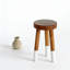 Tabouret d'appoint et table d'appoint en bois de teck massif | Support pour plante rond fabriqué à la main avec pieds trempés | Résistant à l'eau pour une utilisation intérieure et extérieure