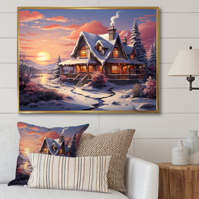 «Winter Snowy Cottage II», reproduction sur toile
