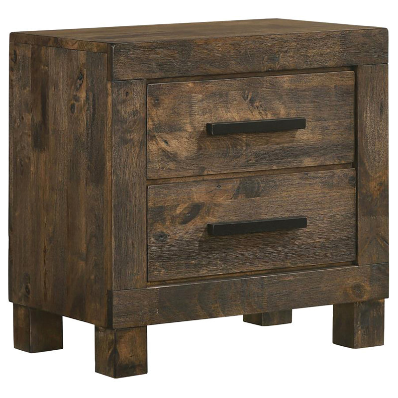 Rustic Golden Brown 2-Drawer Nightstand