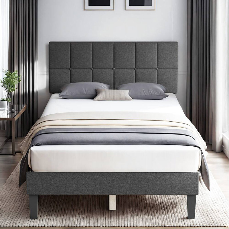 Base de lit 44,9 po, Gris, Simple