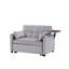 Lit convertible en velours gris - table d'appoint et pieds modernes en plastique avec table et siège, sans effort, 3 niveaux de confort réglables, accoudoirs fonctionnels