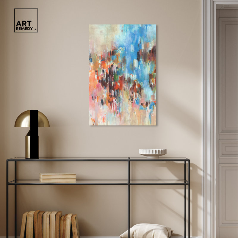 Large Blue and Orange Abstract Canvas Wall Art