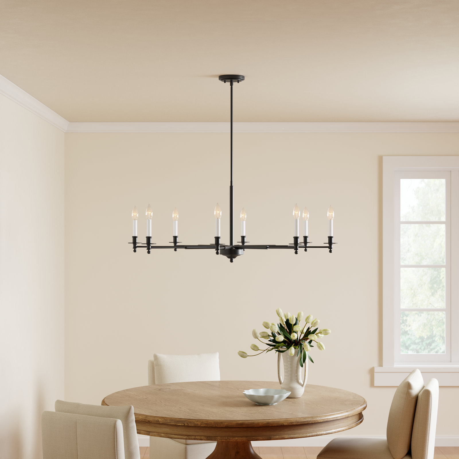 Perle 8-Light Chandelier, Matte Black