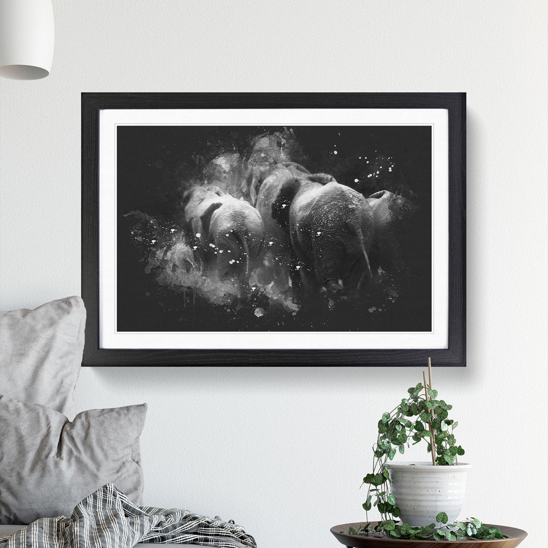 Herd of Elephants - Picture Frame Graphic Art