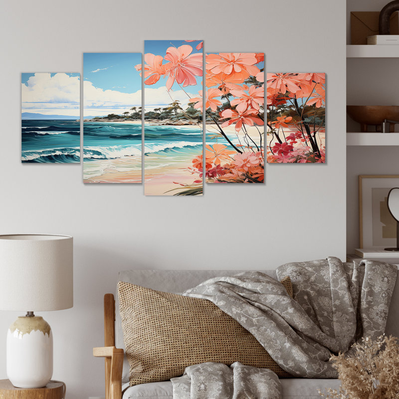 «Tropical Beach Escape IV», art mural tropical côtier tropical