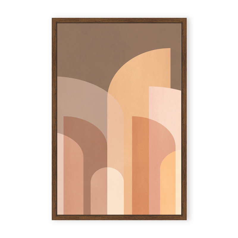 Abstract Retro Geometric II by  - Picture Frame Graphic Art on Paper, 48" H x 32" W x 2.375" D, Framed Canvas, Gold