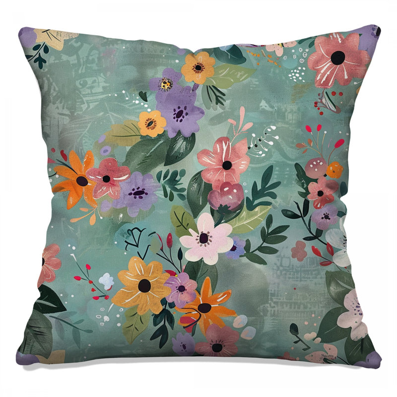 Coussin Floral, 14 X 14 pouces