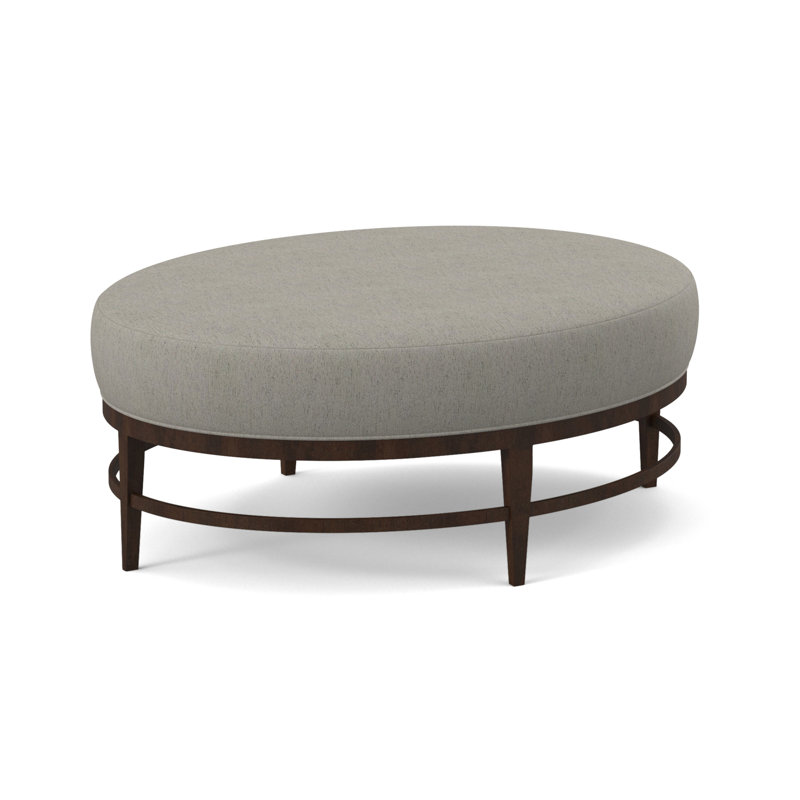 Elliptic Oval Ottoman, American Walnut, Libby Linen