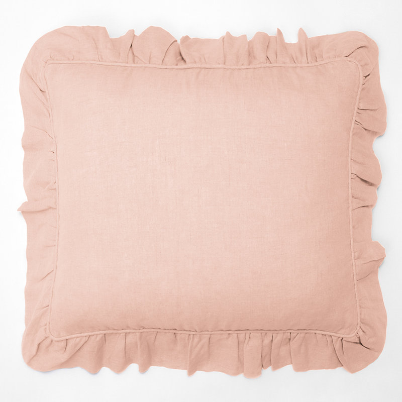 Banji Linen Blend Sham - Euro, Euro, Coral