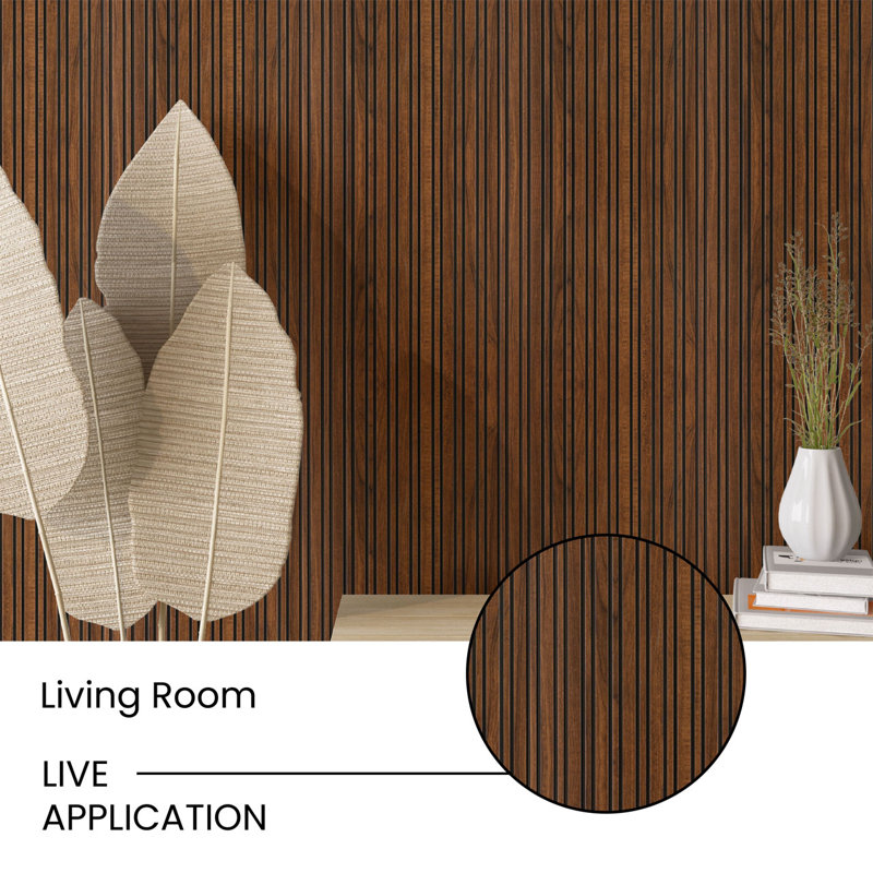 Murs à lattes en bois de polystyrène Urban Stripes L 94,5 po x l 12 po x P 0,25 po, Miel