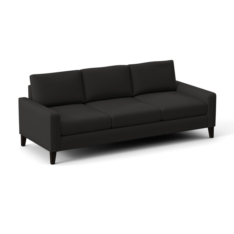 Madison 84" Square Arm Sofa with Reversible Cushions, Cardigan Coal Performance
