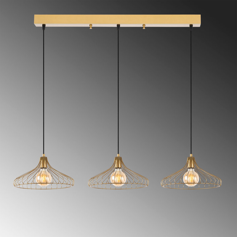 Luminaire suspendu en forme de dôme à 3 lumières pour îlot de cuisine