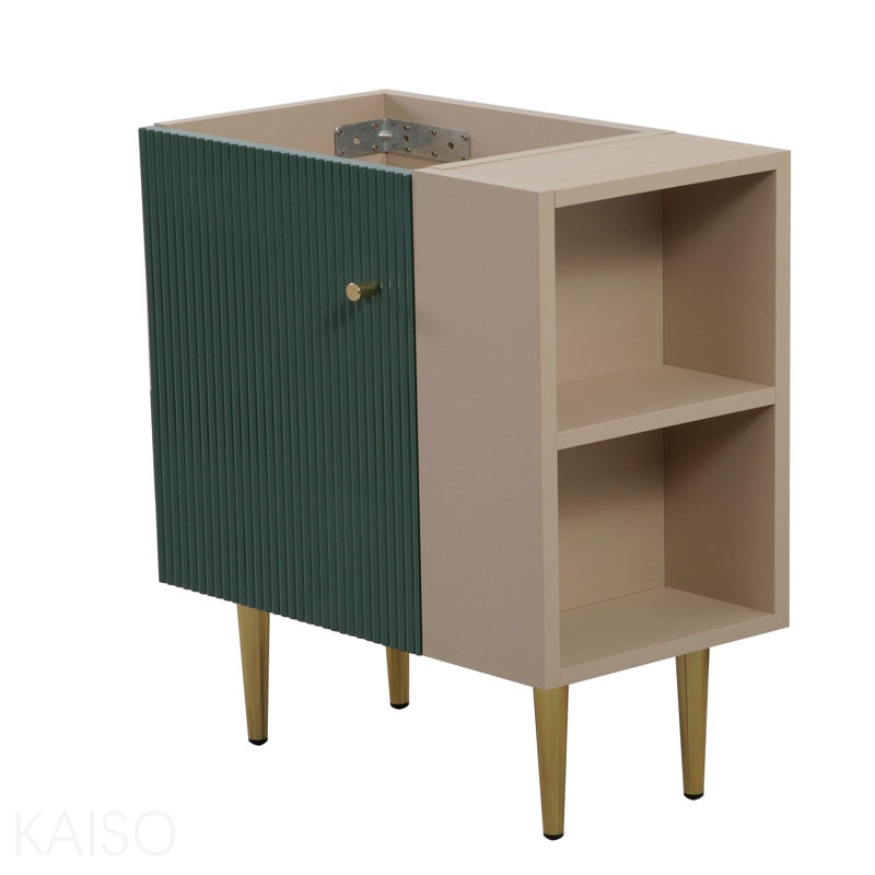 21.6" Vanity Base Only, Open Shelf On The Right, Green, Green