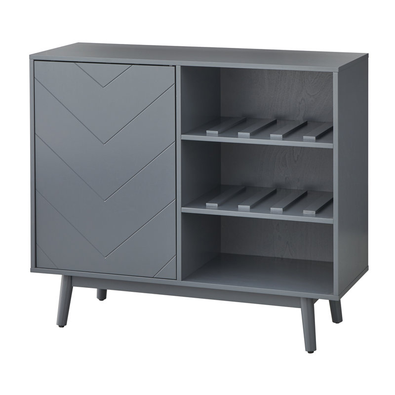 Antoniette 42.25'' Bar Cabinet, Charcoal Gray