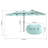 Khaki 14.8 Ft Poolside Umbrella Double Sided - Strong Shading Effect For Outdoor Lawn-170677063