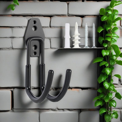 Support mural pour boyau d'arrosage avec paquet de 2 vis