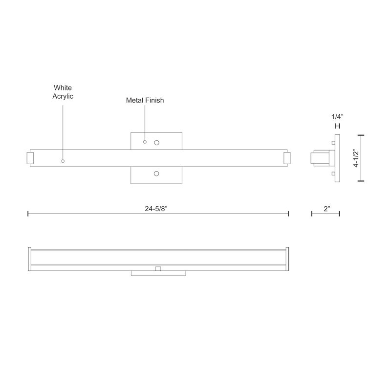 Latitude-Slim 1 - Light LED Bath Bar
