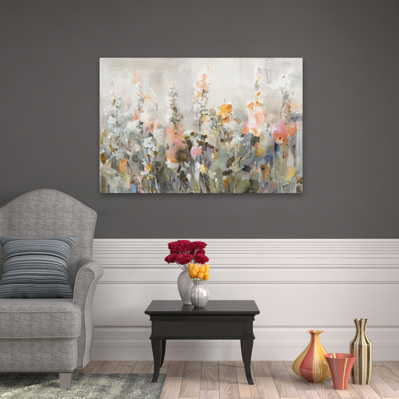Abstract - Rustic Garden Peach, 32" H x 48" W