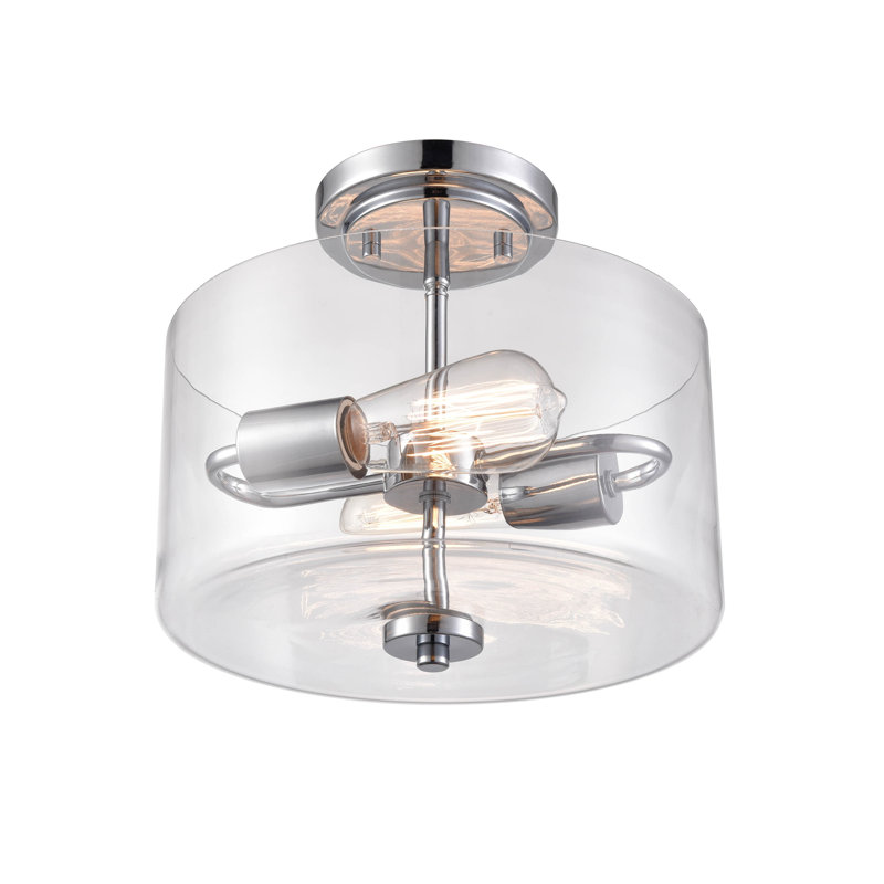 Plafonnier semi-encastré 11 po 2 lumières Verllana, Chrome