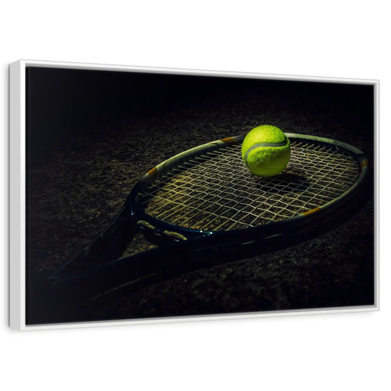 Tennis contemporain, Cadre flottant blanc, 19 po x 13 po