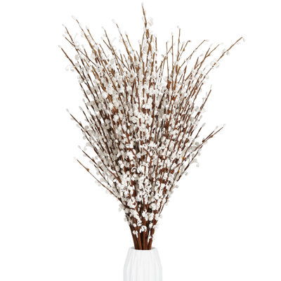 15Pcs Flowers Faux Jasmine Flowers Pussy Willow Branches For Vases Wedding Party Home Office Kitchen Decoration